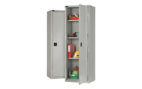 Slim Standard cupboard - C/W 3 No. shelves - Silver Grey Body/Blue Doors - H1780mm x W610mm x D460mm