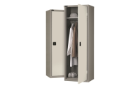 Slim Wardrobe cupboard - C/W 1 No. shelf plus full width hanging rail - Silver Grey Body/Black Doors -H1780mm x W610mm x D460mm