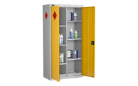Standard Hazardous Cabinet - Silver Grey Body/Yellow Doors - H1780mm x W915mm x D460mm