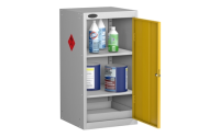 Small Hazardous Cabinet - Silver Grey Body/Yellow Doors - H890mm x W460mm x D460mm