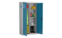 PPE Cupboard/Wardrobe Cabinet -Silver Grey Body/Blue Doors - H1780mm x W915mm x D460mm