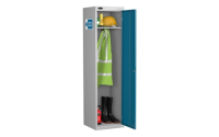 Slim PPE Cabinet - Silver Grey Body/Blue Doors - H1780mm x W610mm x D460mm