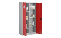 8 Compartment Toxic Cabinet - Silver Grey Body/Red Doors - H1780mm x W915mm x D460mm