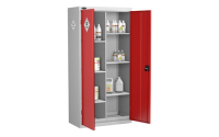 Standard Toxic Cabinet - Silver Grey Body/Red Doors - H1780mm x W915mm x D460mm