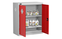 Low Toxic Cabinet - Silver Grey Body/Red Doors - H1015mm x W915 x D460