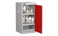 Small Toxic Cabinet - Silver Grey Body/Red Doors - H890mm x W460mm x D460mm