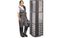 Clear Plastic Cabinet Turnable  for 550mm High Cabinets - Empty - Grey - H1730mm x W500mm x D500mm