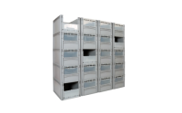 Open End Picking Container Wall with Doors - Overall Size H1560mm x W1600mm x D600mm - For D600 x W400 x H320mm Picking Containers x 20