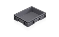 Euro Stacking Container without Lid - 75 litre Solid - Grey - Overall Size H400mm x W400mm x D600mm