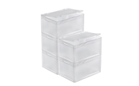 Clear Euro Stacking Containers - Pack of 5 - D600 x W400 xH 335mm
