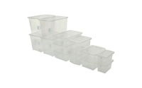 80L Clear Plastic Storage Box and Lid - Overall Size  H420mm x W400mm x D600mm - Pack of 5