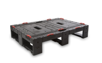Universal Pallet with 3 Runners & load retaining pop-ups - H165mm x W600mm x D800mm - Black
