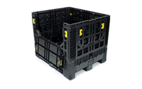 Maxipac Collapsible Plastic Pallet Box - 357 litre - Black - Overall Size  H1000mm x W600mm x D800mm