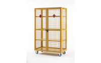 Hazardous Mobile Storage Cage without doors -  H1355mm x W900mm x D600mm - Yellow - Plywood