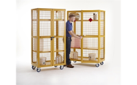 Hazardous Mobile Storage Cage without doors - H1355mm x W1200mm x D600mm - Yellow - Steel