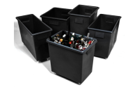Black Recycled Bottle Skip 135L - H680mm x W625mm x D540mm