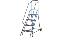 Spring Steps - 6 Tread  - Powder Coated finish with phenolic non-slip treads -  1500mm Platform Height - Overall Size H2210mm x W660mm x D1668mm - ...