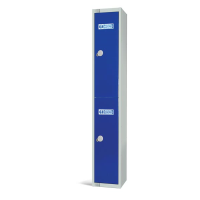 Two Door PPE Locker - Dark Blue - 1800 x 300 x 300
