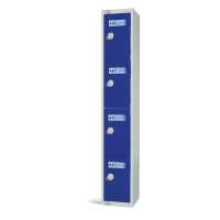 Four Door PPE Locker - Dark Blue - 1800 x 300 x 300