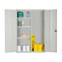 Extra Wide Janitorial Cupboard - Yellow - 1830 x 1220 x 457