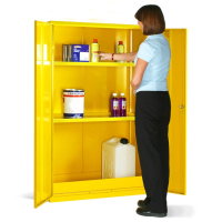 Hazardous Substance Cabinet - 2 Shelves - Yellow - 1220 x 915 x 457 - 36Ltr