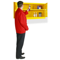 Hazardous Substance Wall Cabinet - 1 Shelf - Yellow - 480 x 915 x 457 - 20Ltr
