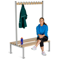 Double Island Seating - Dark Blue - 1200 x 1800 x 760 - 18 Hooks
