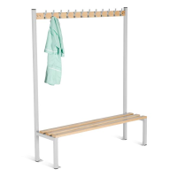 Single Island Seating - Maroon - 1200 x 1800 x 400 - 9 Hooks