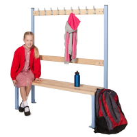 Primary School Single Island Seating - Grey - 1200 x 1370 x 400 - 9 Hooks