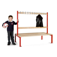 Primary School Double Island Seating - Green - 1200 x 1370 x 760 - 18 Hooks