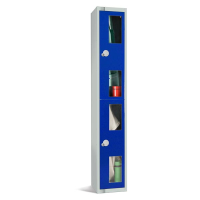 Two Door Vision Panel Locker - Dark Blue - 1800 x 300 x 300