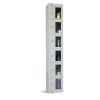 Six Door Vision Panel Locker - Dark Blue - 1800 x 300 x 300