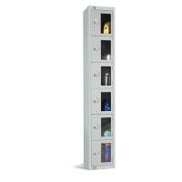 Six Door Vision Panel Locker - Grey - 1800 x 300 x 300