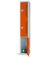 Perforated Three Door Locker - Pastal Blue - 1800 x 300 x 300