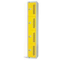 Perforated Four Door Locker - Red - 1800 x 300 x 300