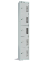 Perforated Five Door Locker - Pastal Blue - 1800 x 300 x 300
