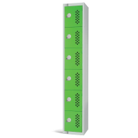 Perforated Six Door Locker - Pastal Blue - 1800 x 300 x 300