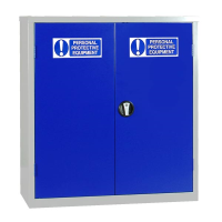 PPE Small Double Cabinet - 1 Shelf - Dark Blue - 1000 x 915 x 457