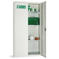 First Aid Double Door Cabinet - 3 Shelves - White - 1830 x 915 x 457