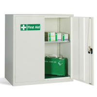 First Aid Double Door Cabinet - 1 Shelf - White - 1000 x 915 x 457