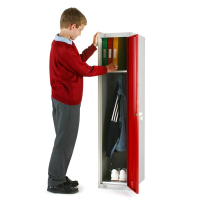 1370mm Single Door School Elite Locker - Red - 1370 x 300 x 300