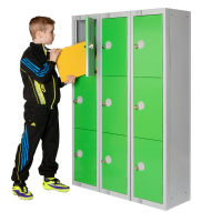 1370mm Three Door School ELITE Locker - Yellow - 1370 x 300 x 300