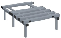 Plastic Stands with seats - Standard Plain Feet - Nest of 1 with bench