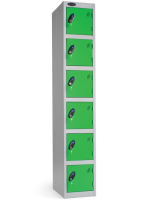 Six Door Probe Locker - Silver RAL9006 - Black RAL9004 - 1780 x 305 x 305 mm