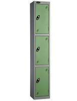 Three Door Probe Locker Autumn Colours - Silver RAL9006 - Orange RAL2003 - 1780 x 305 x 305 mm