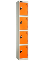 Four Door Probe Locker Autumn Colours - White RAL9016 - Lemon RAL1016 - 1780 x 305 x 305 mm