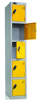 Five Door Probe Locker Autumn Colours - Silver RAL9006 - Lilac RAL4008 - 1780 x 305 x 305 mm