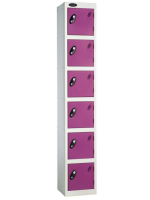 Six Door Probe Locker Autumn Colours - White RAL9016 - Lemon RAL1016 - 1780 x 305 x 305 mm