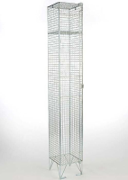 Single Door Wire Mesh Locker - Yellow - 1370 x 305 x 305mm