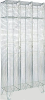 Single Door Wire Mesh Locker in Nest of Three - Blue - 1980 x 305 x 305mm o/a 915mm